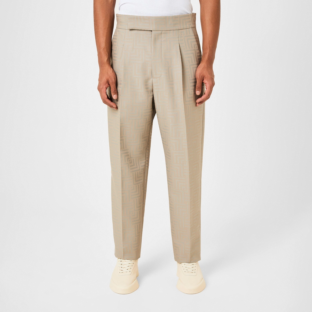 Fear of God Pleated Jacquard Trousers - Dove Grey